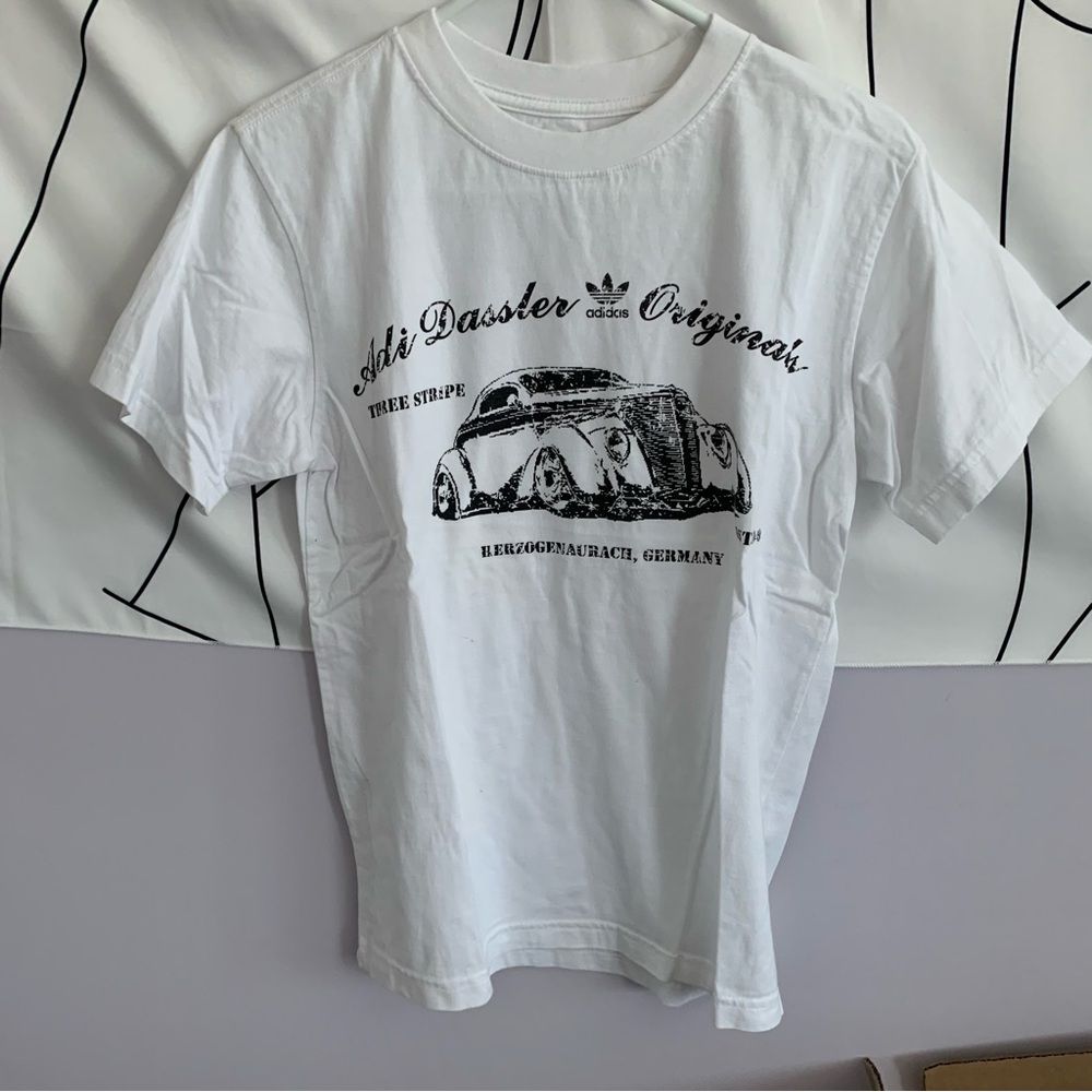 Adidas White Graphic Tee